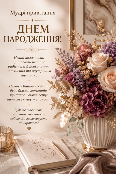 Мудрі привітання з днем народження жінці