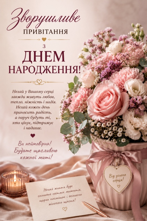 Зворушливе привітання з днем народження жінці